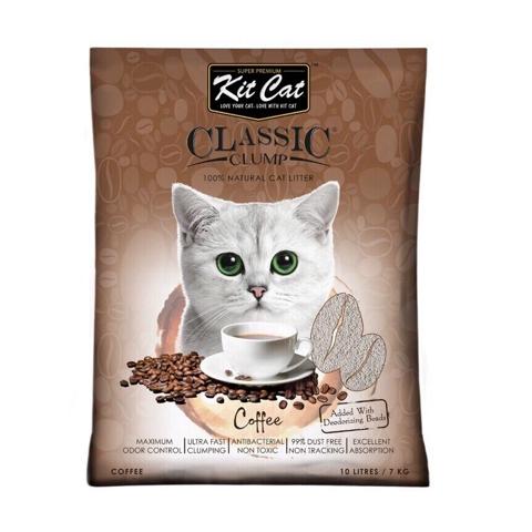 Cát vệ sinh đất sét cho mèo Kit Cat hương cafe 10L (7kg)