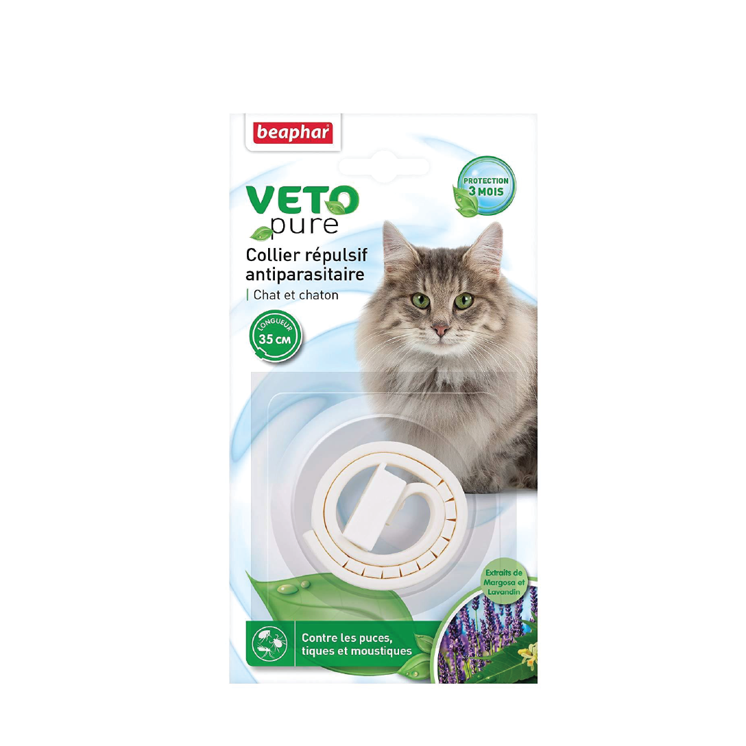 Vòng cổ ngăn ngừa ve cho mèo Beaphar vetopure flea&tick collar bio green 